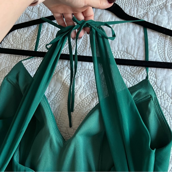 NWT - Morilee - Chiffon Bridesmaid Dress w/ Spaghetti Straps - 21634 - Emerald - Picture 7 of 9